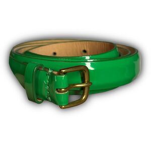 J. Crew Green Rubberized Skinny Belt Size Small